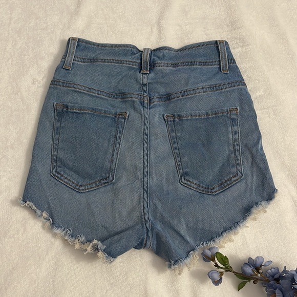 GJG | Womens Cheeky Fringe Button Fly Shorts High Waist Festival Size Medium - Picture 2 of 6